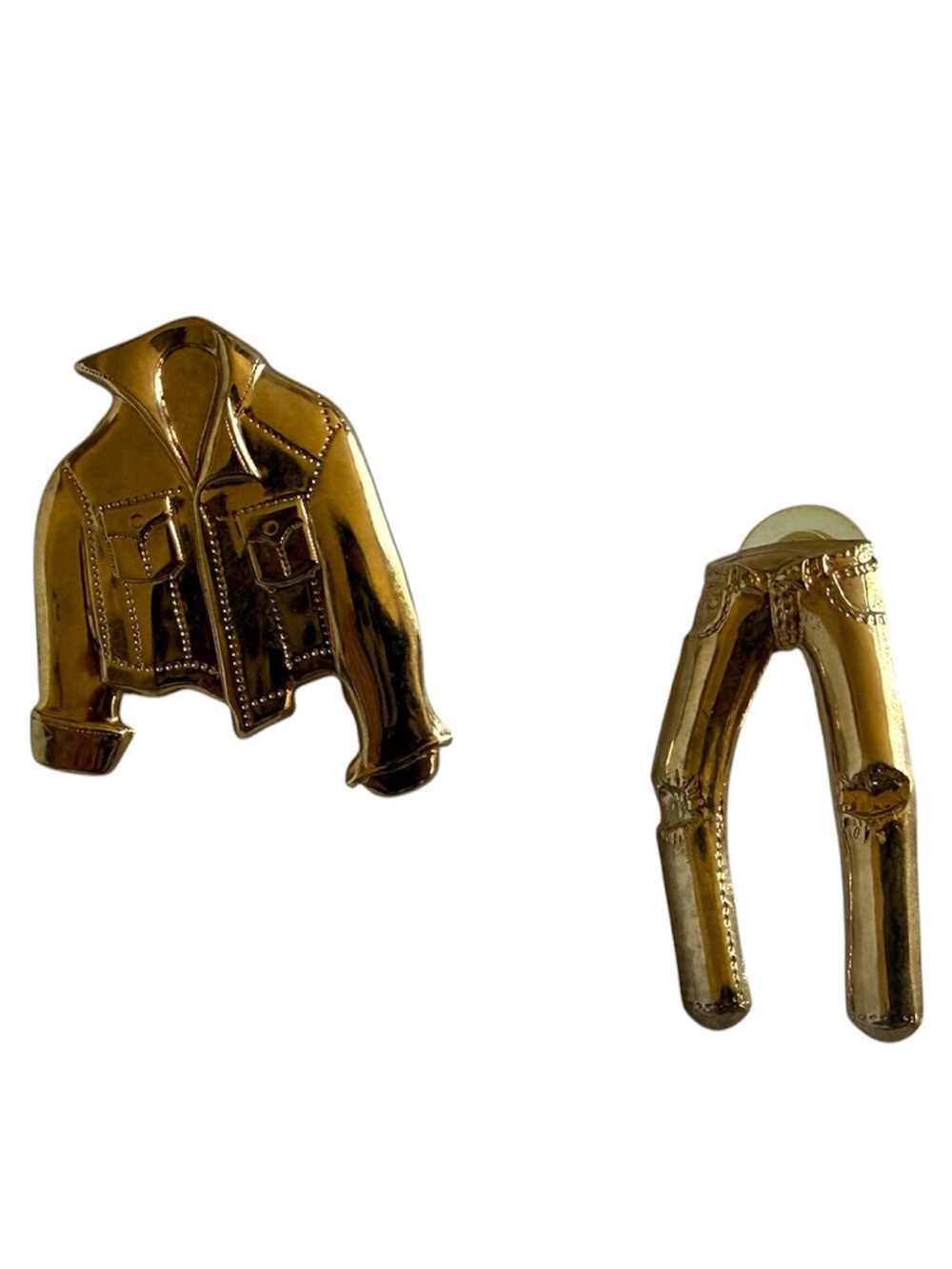 Gold Western/ Cowboy Jacket & Jeans Earrings - Women’s Fashion Accessoryy